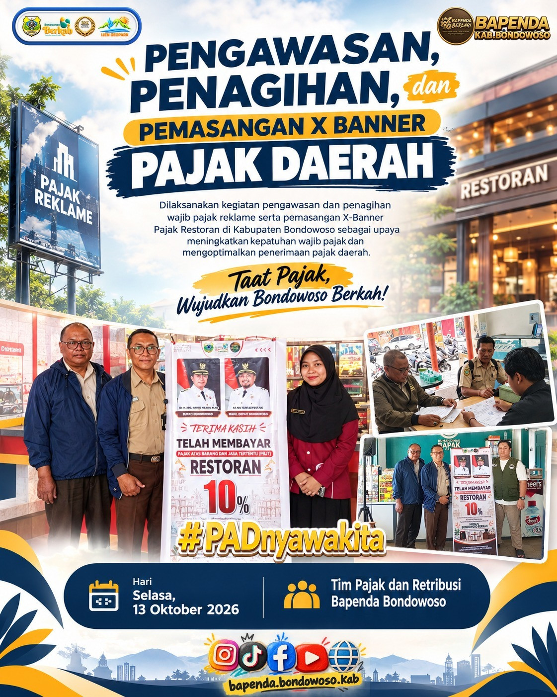 PENAGIHAN, PENGAWASAN PEMASANGAN X BANNER PAJAK DAERAH