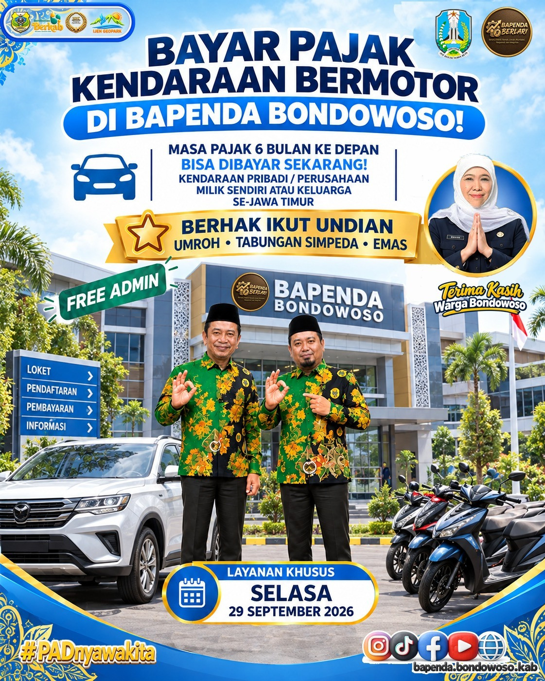 BAYAR PAJAK KENDARAAN BERMOTOR DI BAPENDA BONDOWOSO
