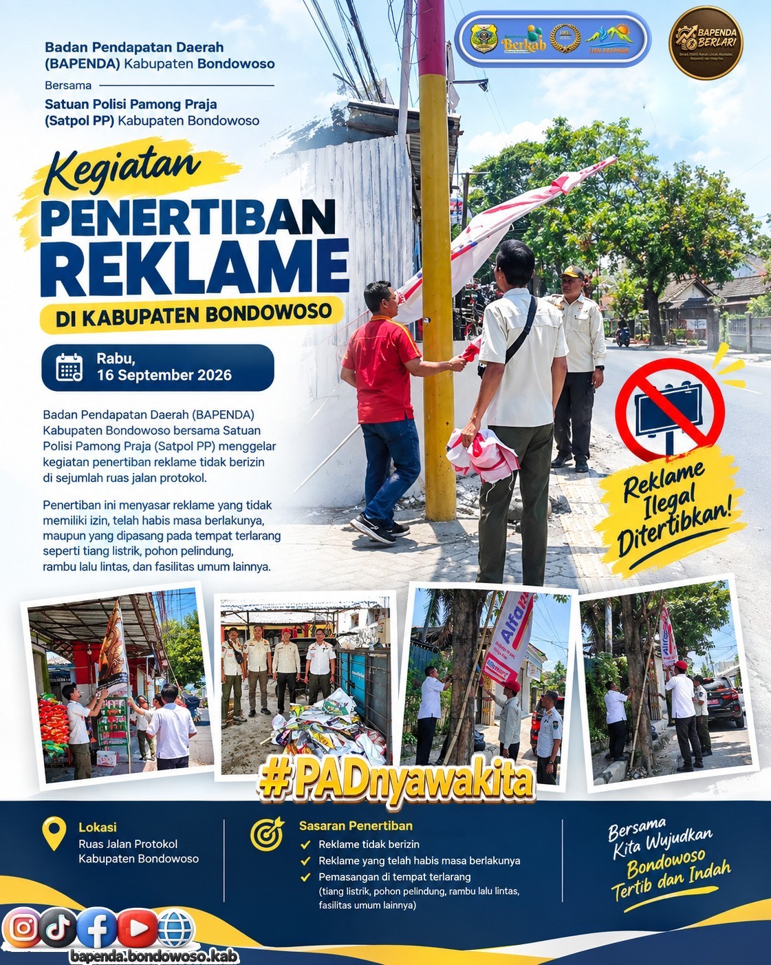 PENERTIBAN REKLAME BERSAMA SATPOL PP